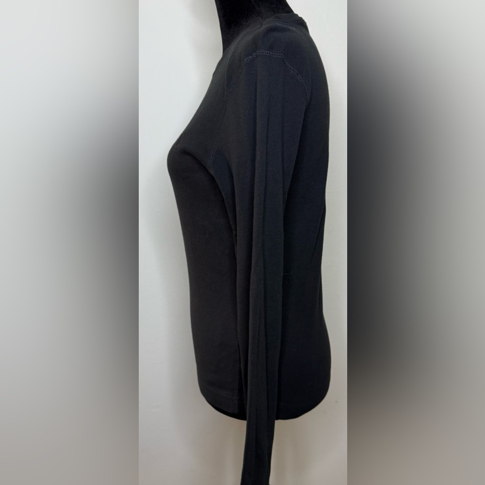 Ralph Lauren Sport 100% cotton black long sleeve fitted shirt polo logo med EUC - Picture 4 of 6